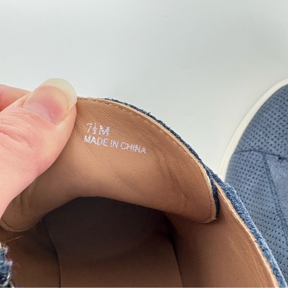 Linea Paola Felicia Slip-On Suede Shimmer Blue Wedge Sneakers - Picture 8 of 8